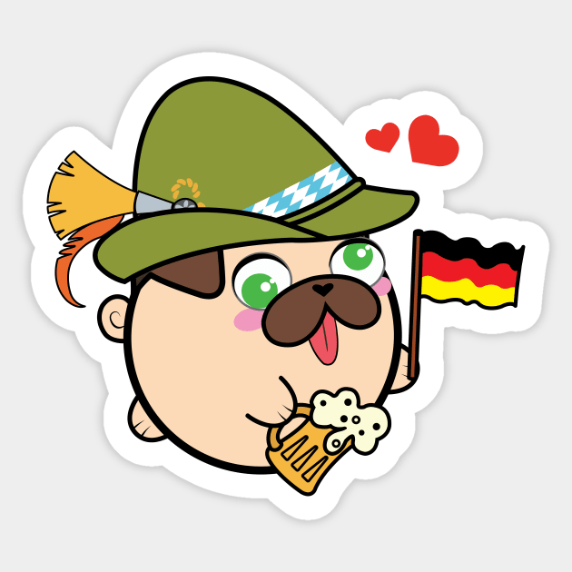 Doopy the Pug Puppy - Oktoberfest Sticker by Poopy_And_Doopy